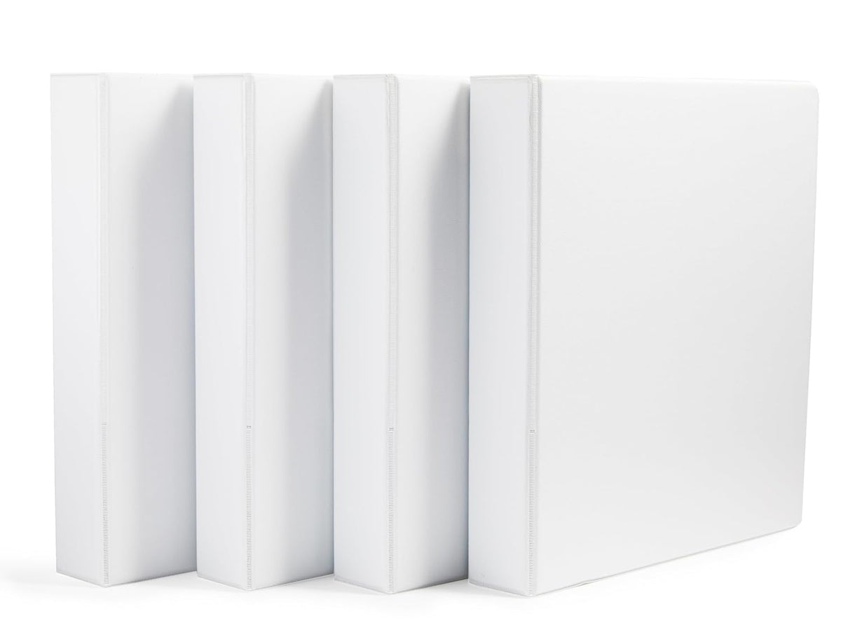 Amazon Basics 3 Ring Binders, 1.5 Inch D-Ring Organizer for School, Home Office, White