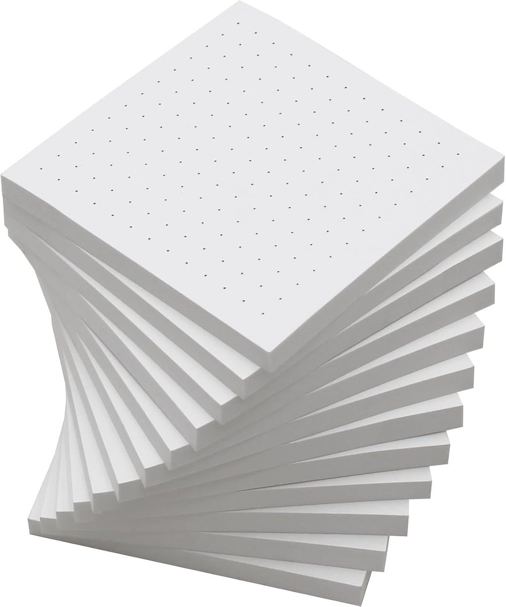 (12 Pad) Dotted Sticky Notes, 3x3 Inch, Dot Grid Self-Stick Notes