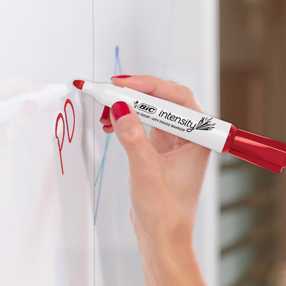 BIC Intensity Red Low Odor Dry Erase Marker, 12 Pack