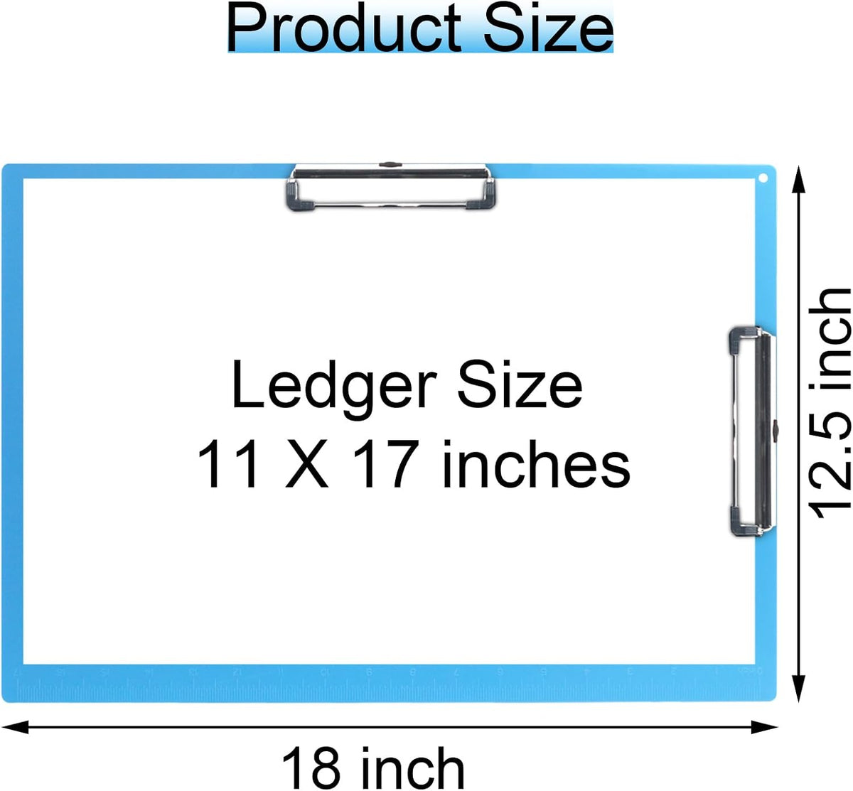 Acocony 11x17 Clipboard Double Clips Extra Large Clipboard Blue 1-Pack