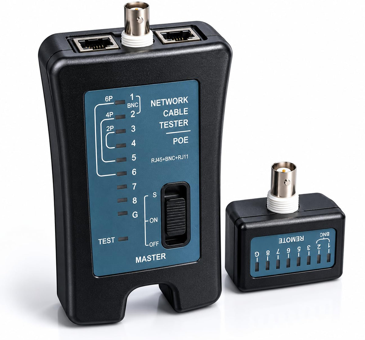 3-in-1 Network Cable Tester with PoE Anti-Burnout Protection, RJ45 Ethernet, BNC Coaxial