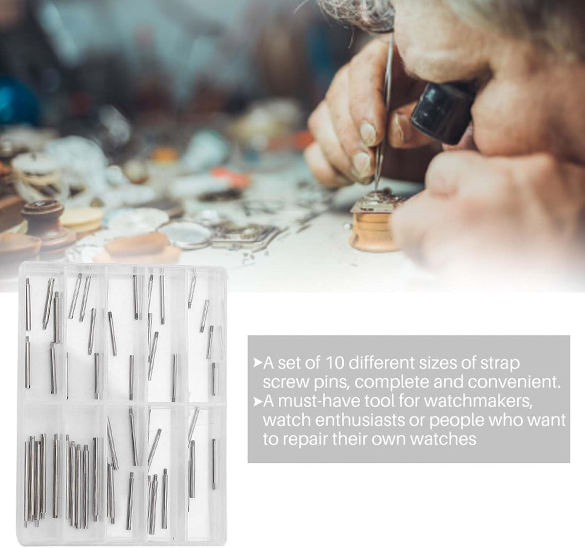 100Pcs Watch Band Screws Replacement, Stainless Steel 2 Boxes Replacement Kit