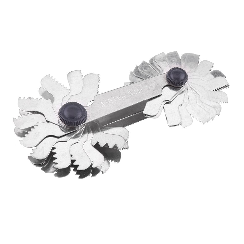 52Pcs Stainless Steel Thread Measuring Gage, Screw Thread Measuring Gage Pitch Measuring