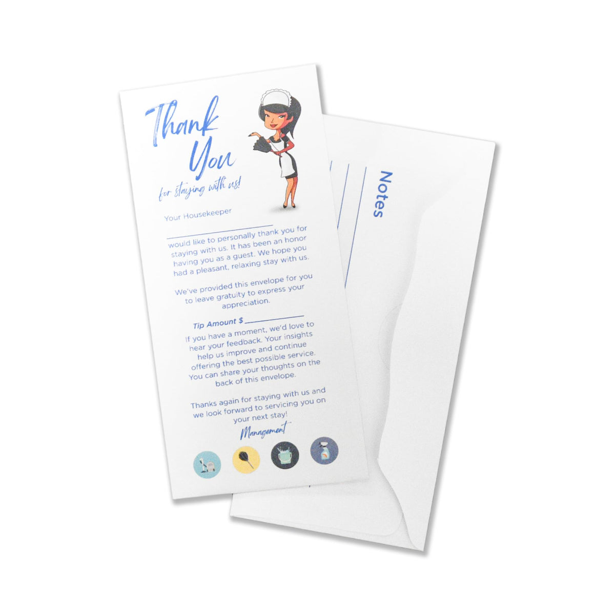 Housekeeping Envelopes for Tips, Gratuity | Hotel Envelopes for Cleaning | Perfect for