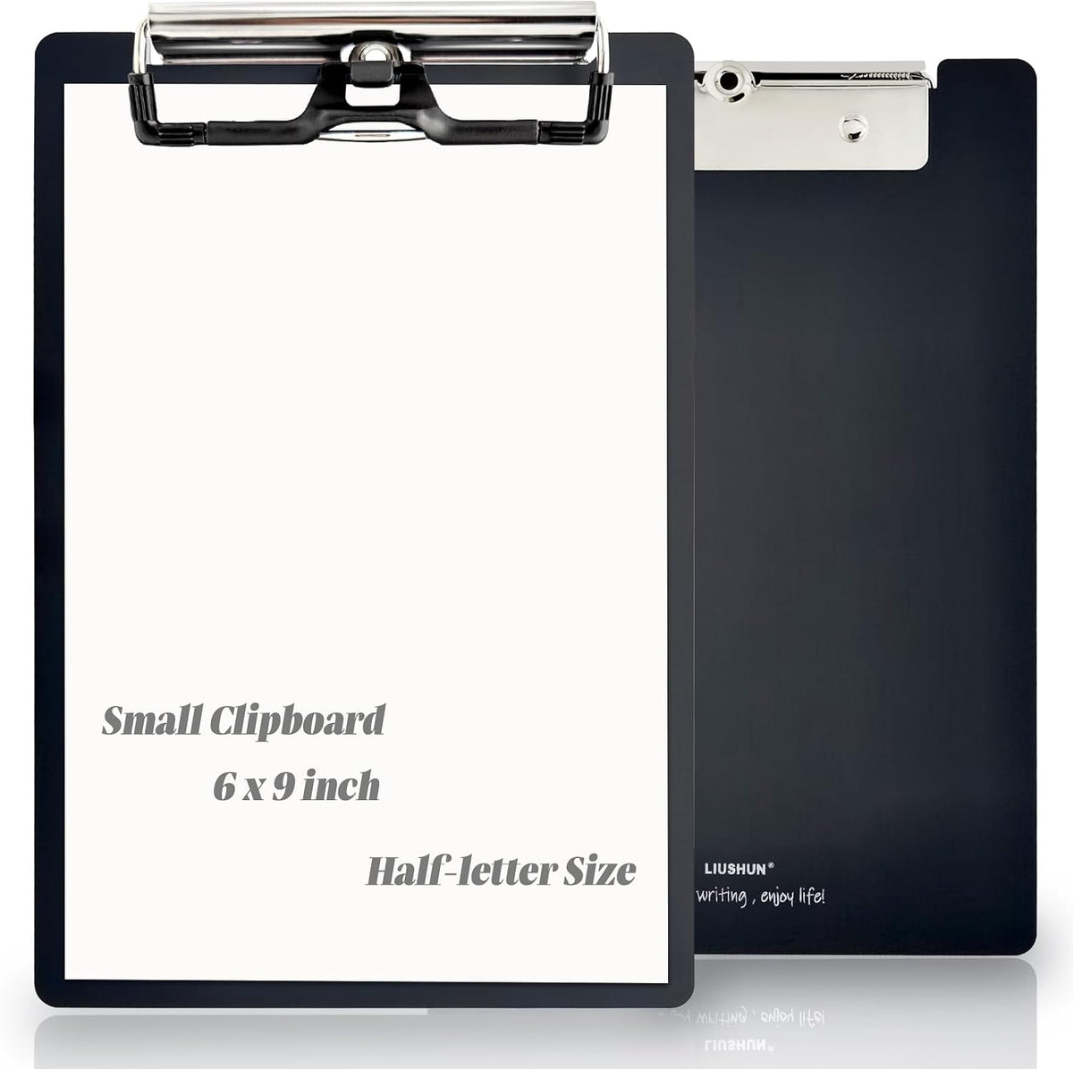 Small Aluminum Clipboard Metal A5 Memo Clip Boards w/Hangable Pen Holder