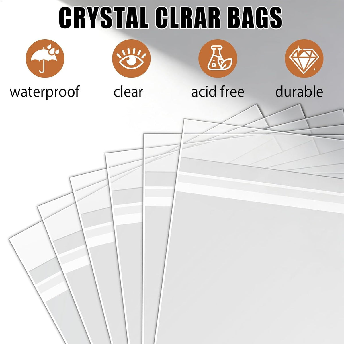 Protector Bag for Life Magazine Bags 100 Pack Crystal Clear, Acid-Free Archival Quality