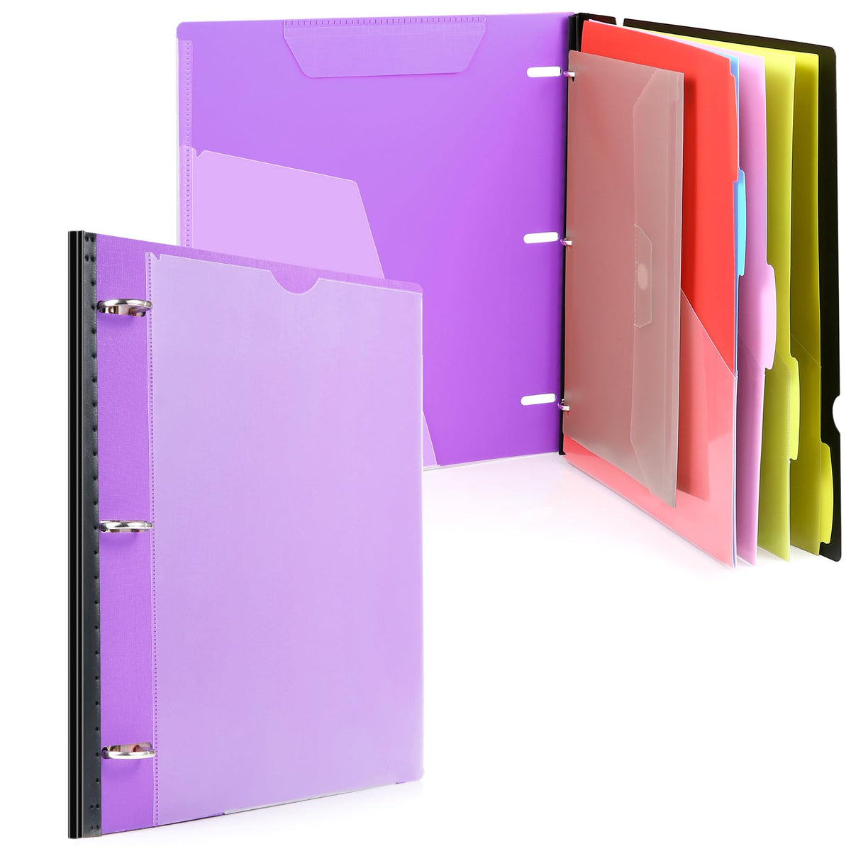 WOT I Telescoping Project Organizer, 1 Inch 3 Ring Binder, Black