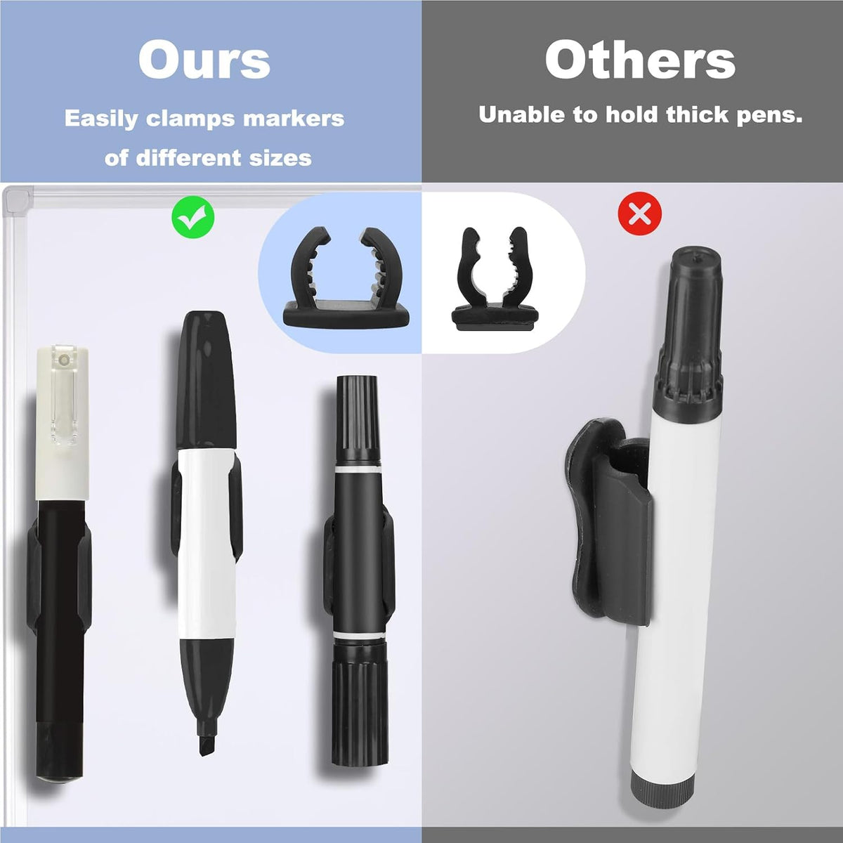 AIERSA 10 Pack Large Silicone Marker Holder for White Board