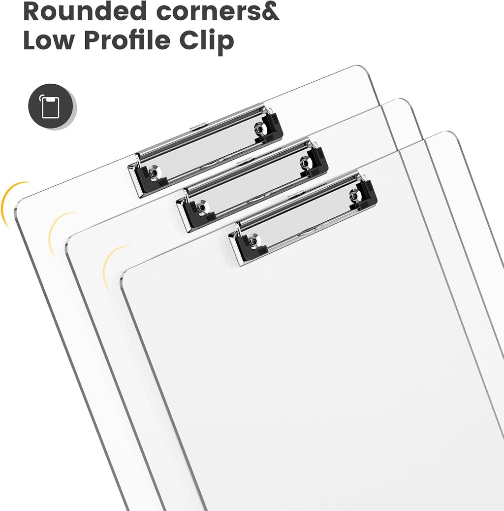 Extra Large 11x17 Clipboards, Plastic Clear Drawing Boards, Horizontal Clip Board