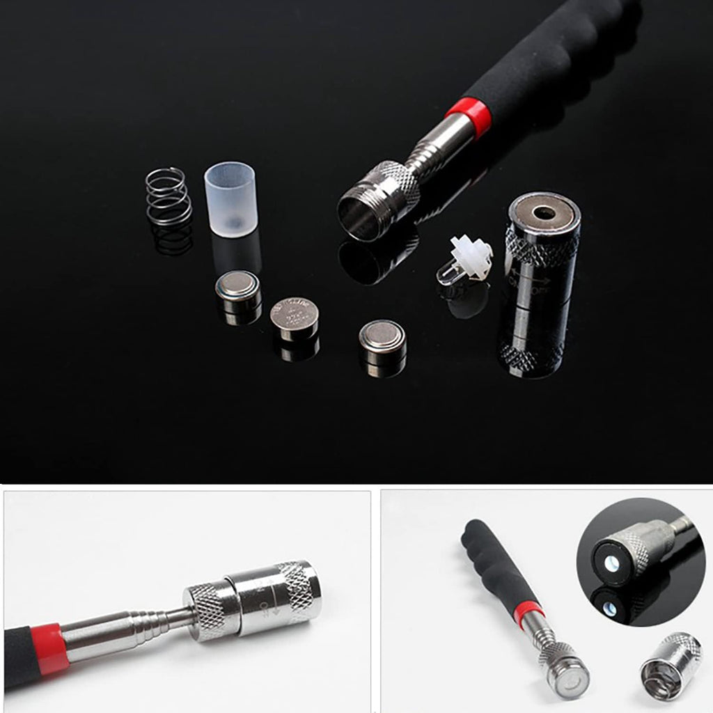 Telescoping Magnetic pickup tool with light,magnet duty flexible led set for seniors