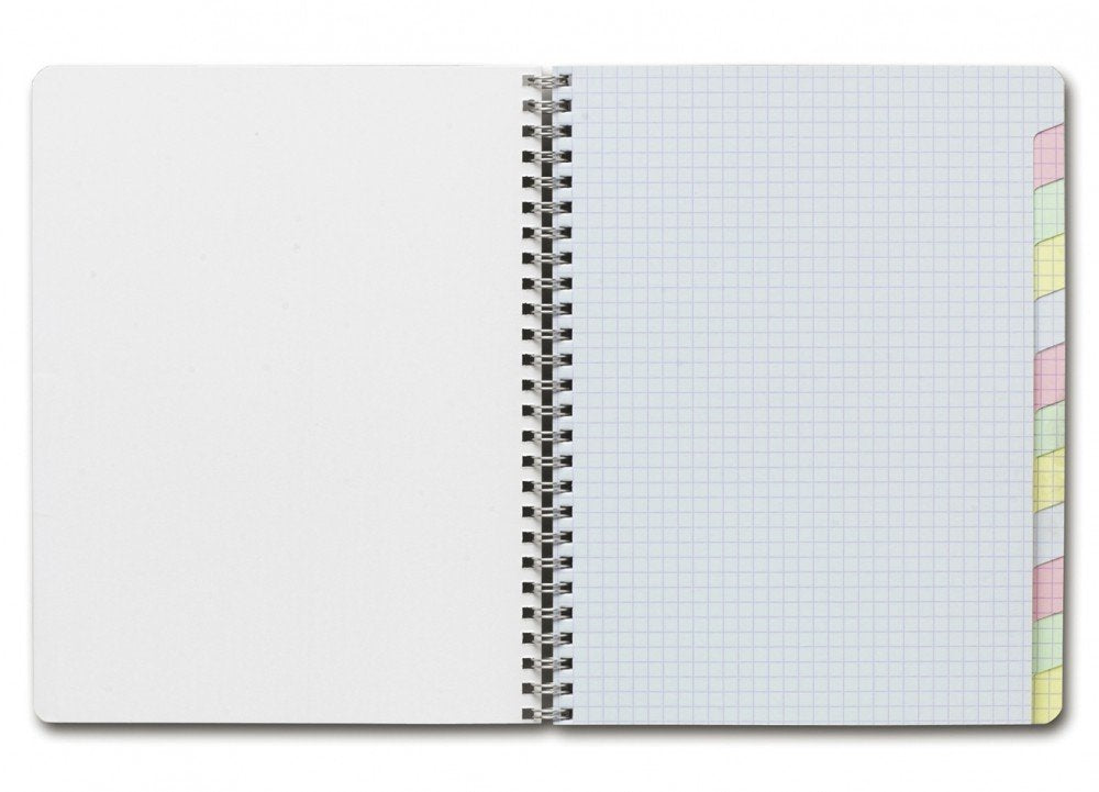 Clairefontaine Wirebound Notebook - Graph w/12 tabs 60 sheets - 6 3/4 x 8 3/4 - Sold