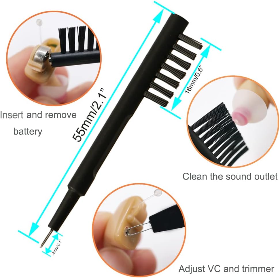 12-Piece Hearing Aid Cleaning Kit with Wax Loop, Storage Case
