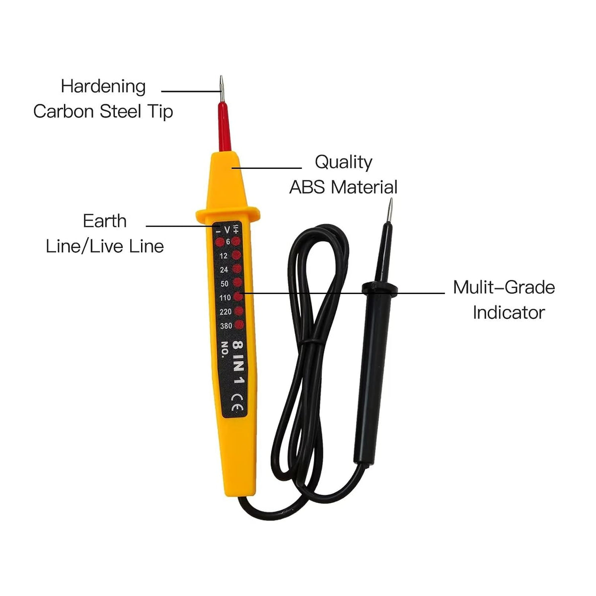 Portable Voltage Tester Tools with LED Lights, AC/DC Voltage Detector Pen