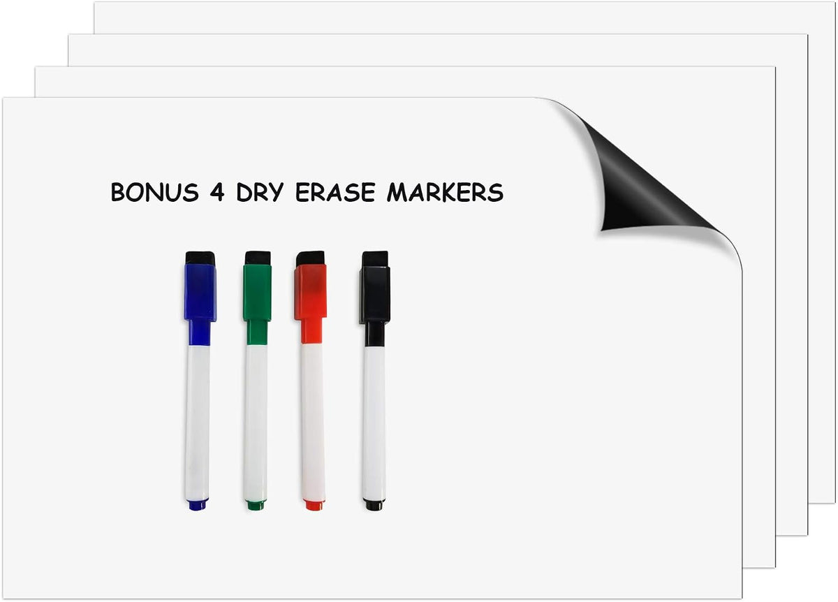 Magnetic Dry Erase Sheets - Magnetic Whiteboard Paper with Dry Erase Markers -Dry Erase