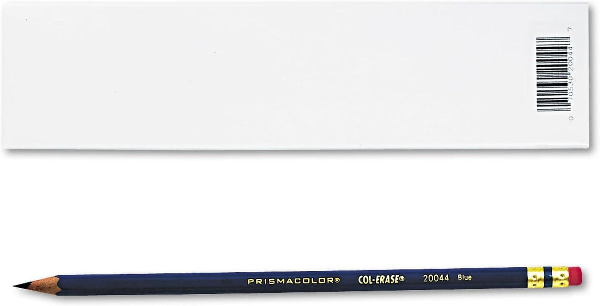 Prismacolor Col-Erase Erasable Colored Pencil w/Eraser, Blue Lead, 12 Count