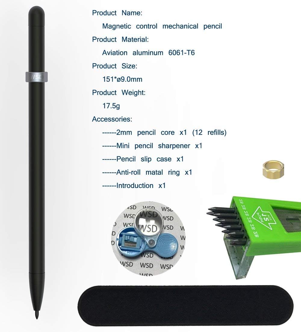 WSD Mechanical Pencils, Magnetic Control Pencil, CNC Machined