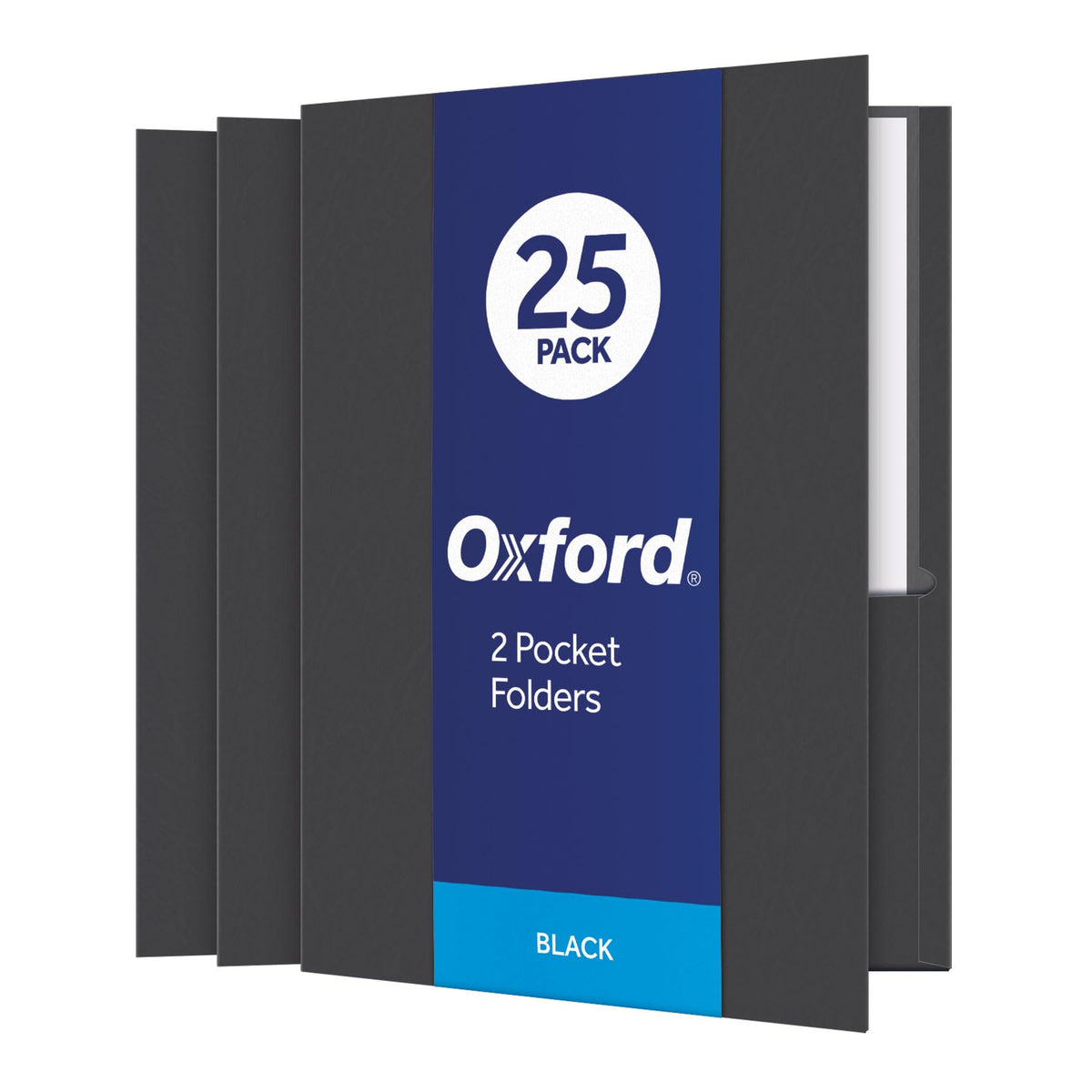 Oxford Twin-Pocket Folders, Textured Paper, Letter Size, Dark Blue, Holds 100 Sheets
