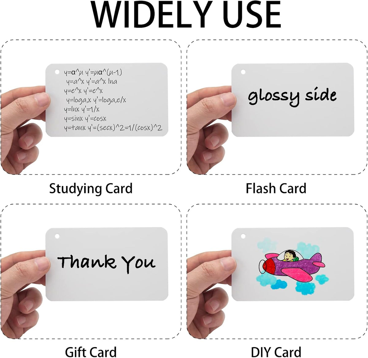 3x5 Blank Index Cards Study Flash Cards with Rings