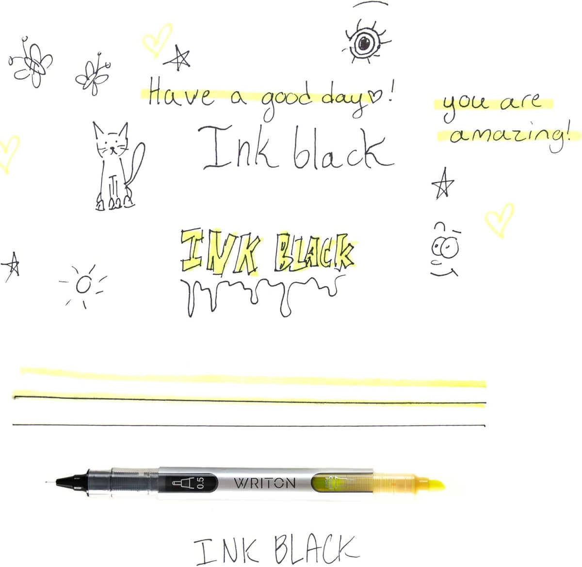 Writon, Liquid Ink Rollerball Pen and Highlighter Combo