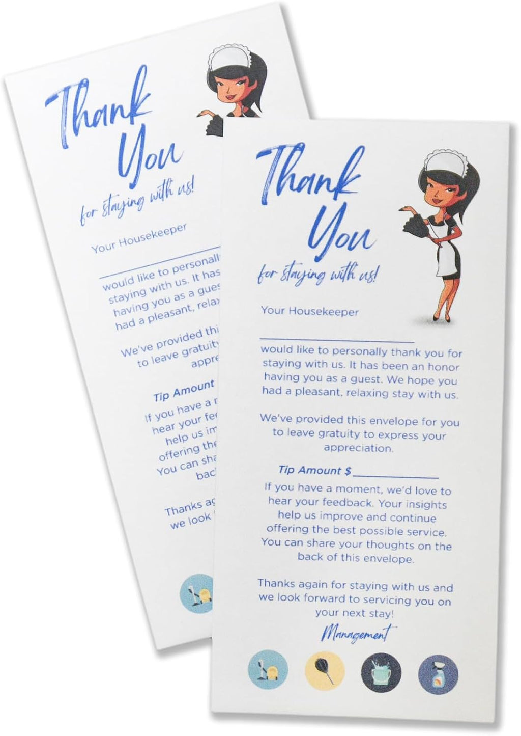 Housekeeping Envelopes for Tips, Gratuity | Hotel Envelopes for Cleaning | Perfect for