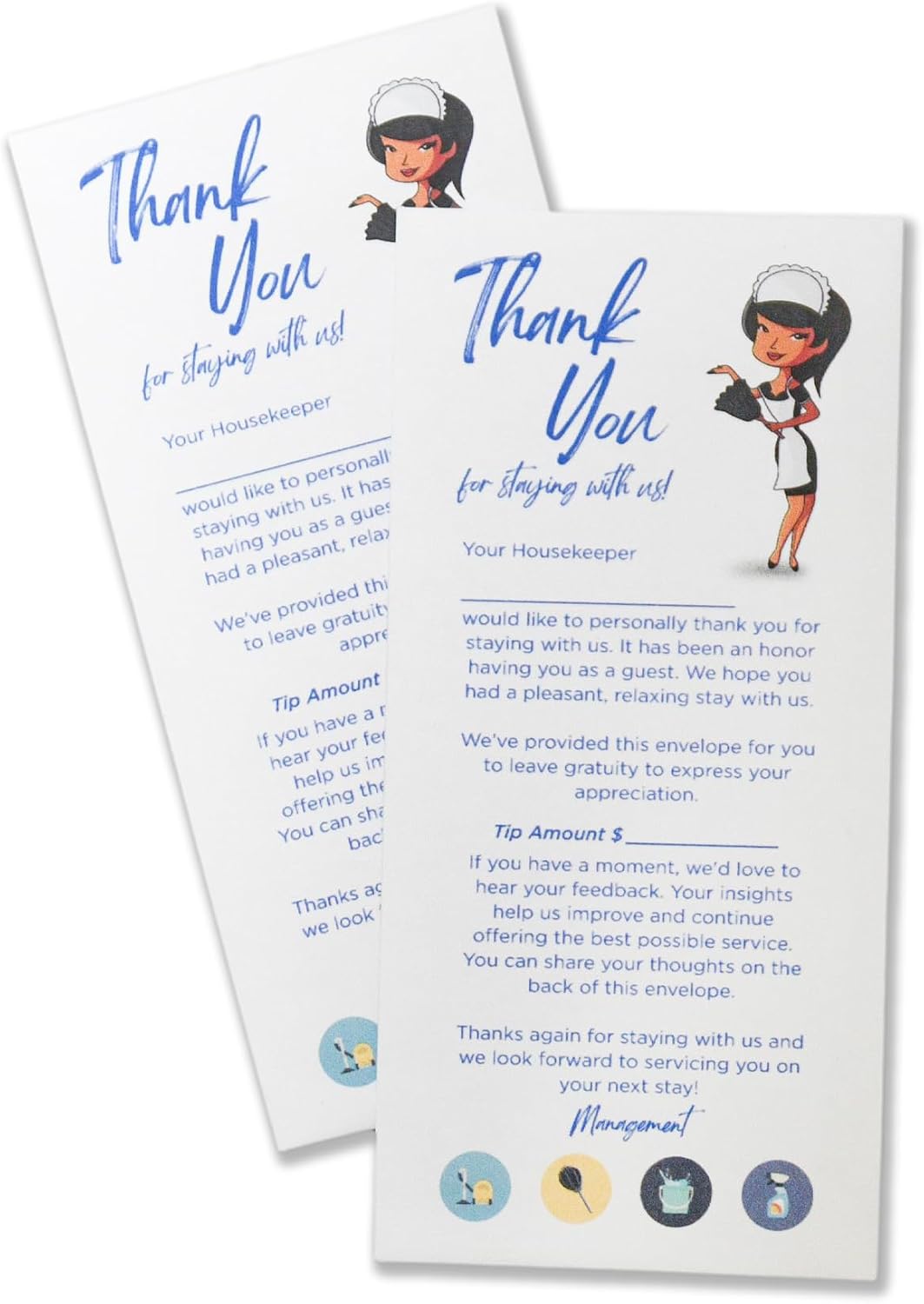 Housekeeping Envelopes for Tips, Gratuity | Hotel Envelopes for Cleaning | Perfect for