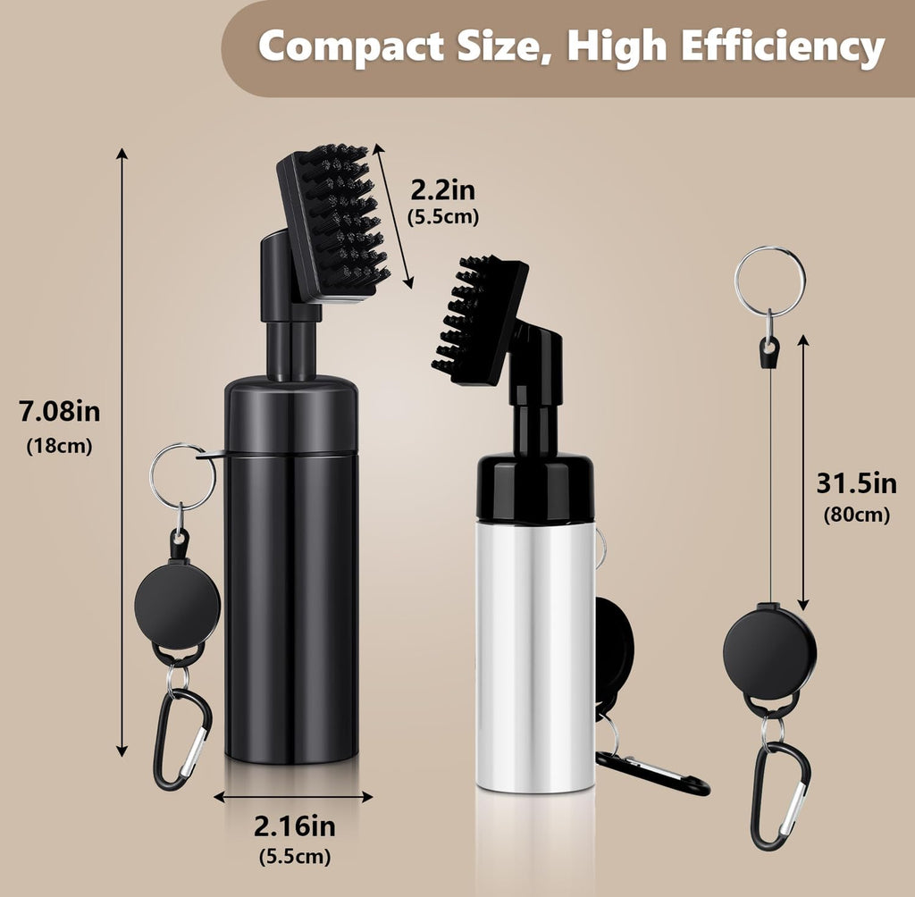 Golf Club Cleaner Brush 2 Pack - 7 Inch Golf Water Brush with 5 Oz Leakproof Bottle