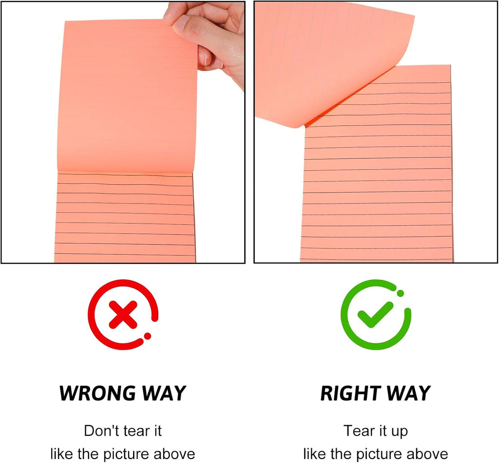 18 Pack Lined Sticky Notes 4x6 & 3x3 Note Pad for Office, School, Meeting