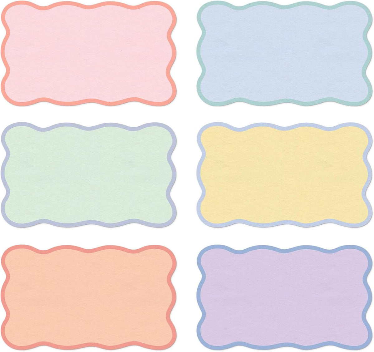 Whaline 120 Pack Pastel Index Cards 3 x 5 Inch Cardstock Flashcard Colorful Scalloped