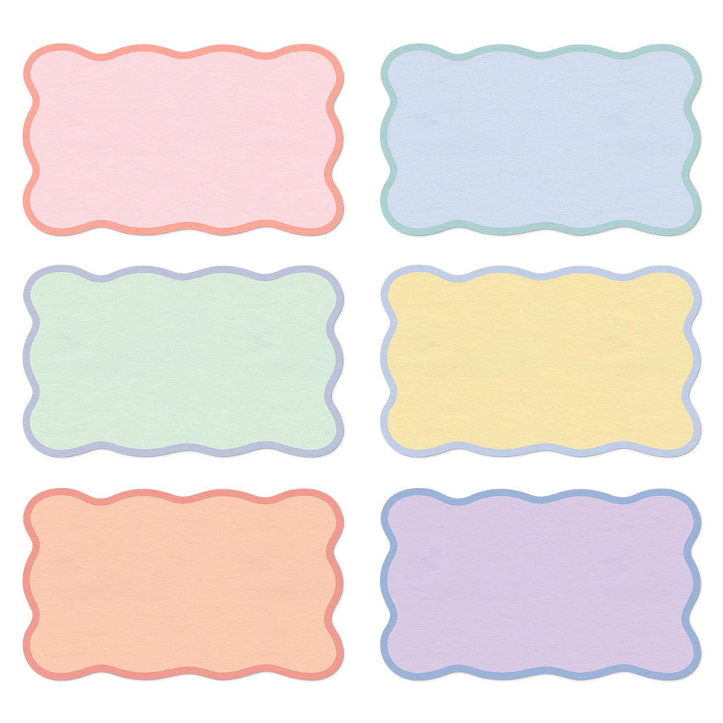 Whaline 120 Pack Pastel Index Cards 3 x 5 Inch Cardstock Flashcard Colorful Scalloped