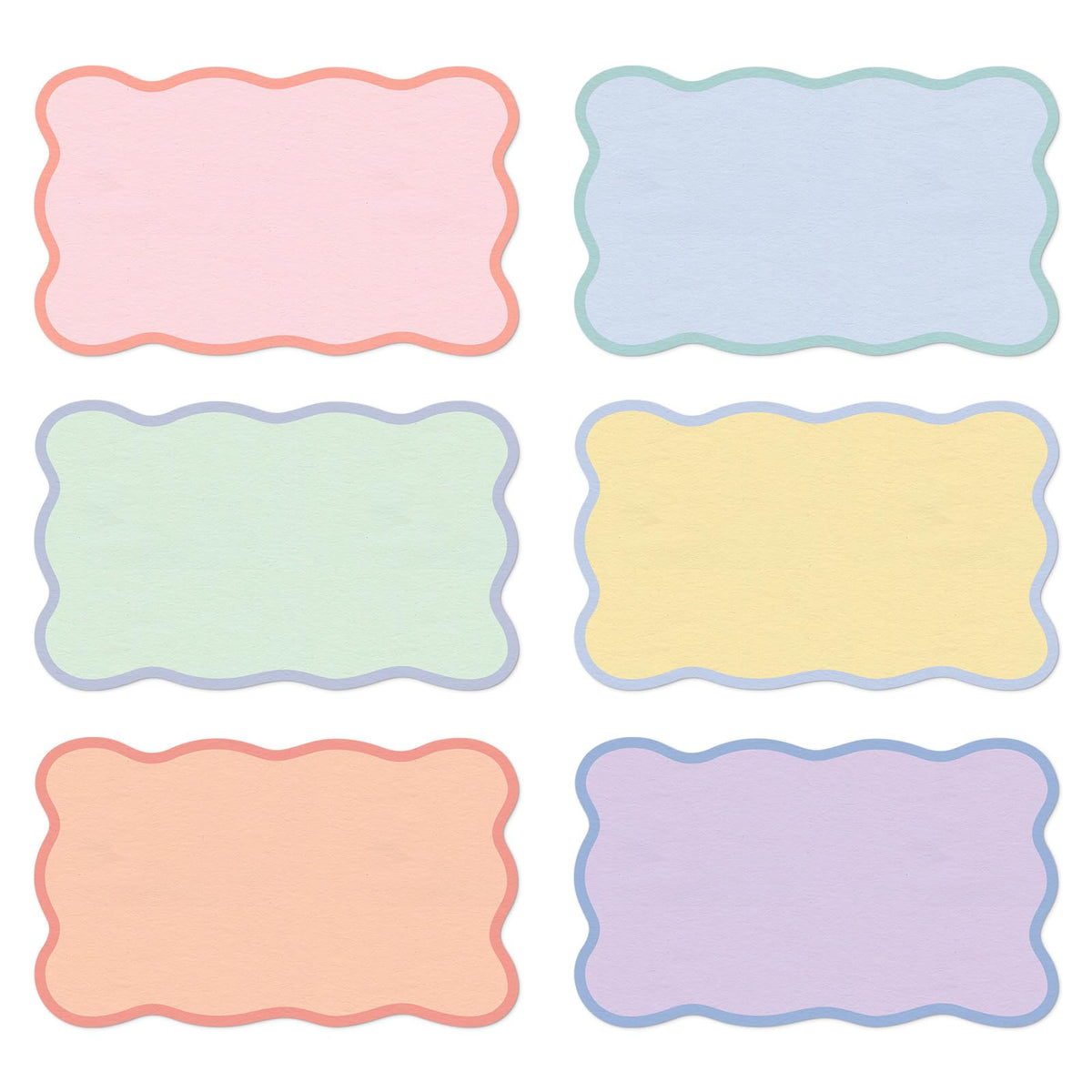 Whaline 120 Pack Pastel Index Cards 3 x 5 Inch Cardstock Flashcard Colorful Scalloped