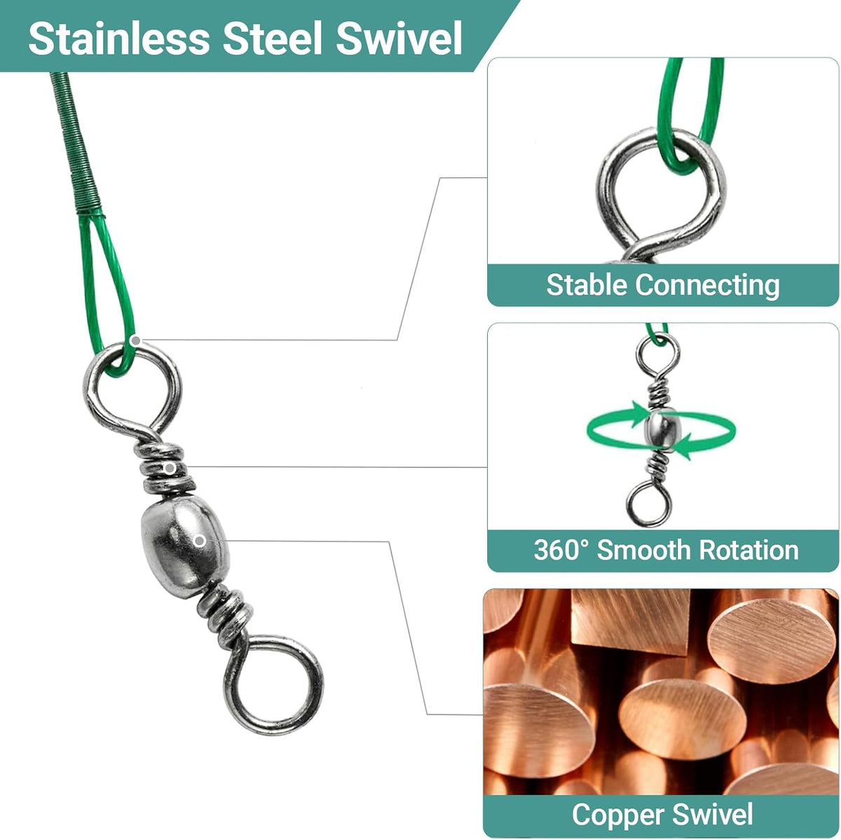QISHUO High Strength Fishing Leader Saltwater Stainless Steel Fishing Leaders Freshwater
