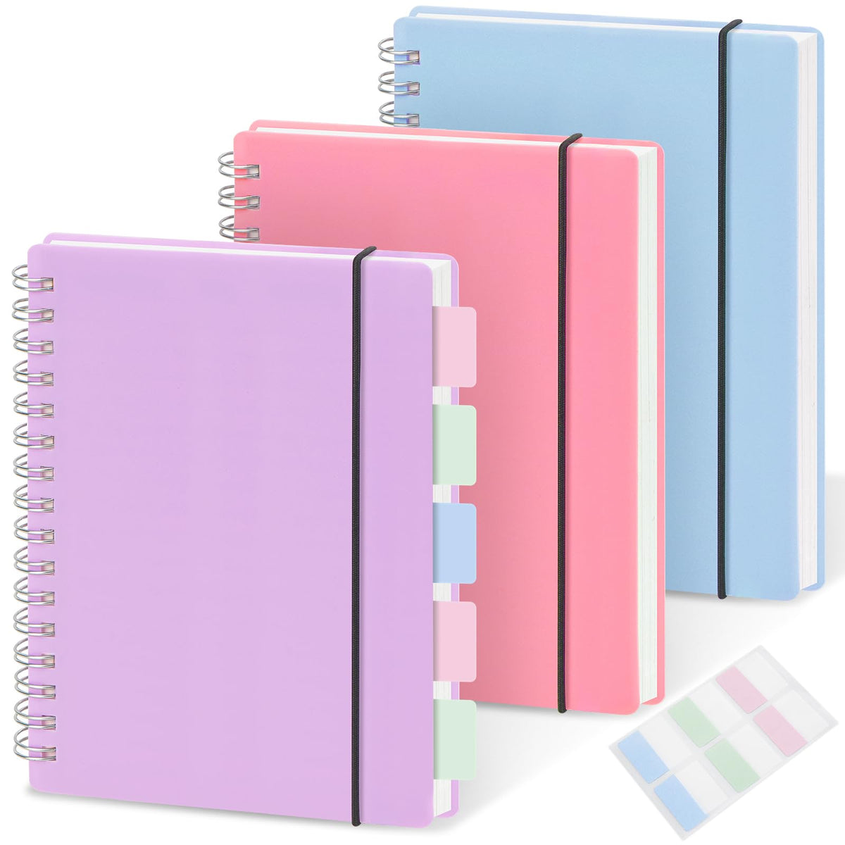 3 Pack Small Spiral Graph Notebook Mini Pocket Size 3.5"x5.5"