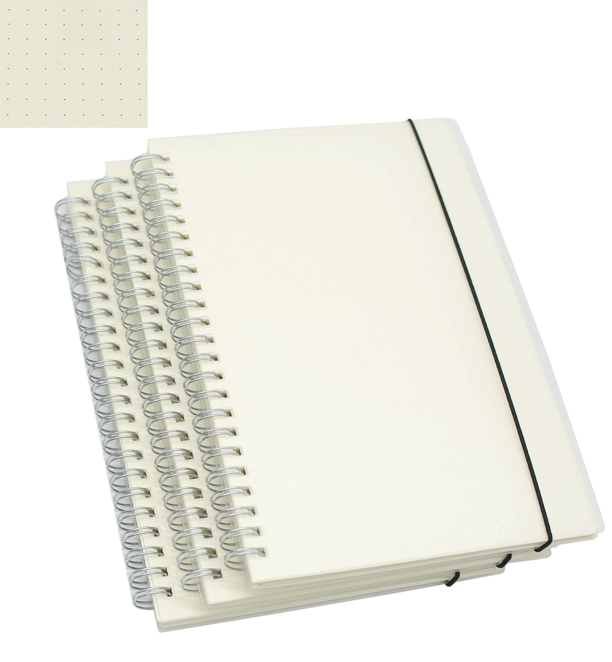 Yansanido Spiral Notebook, 3 Pcs A5 Thick Plastic Translucent Frosting Hardcover Graph