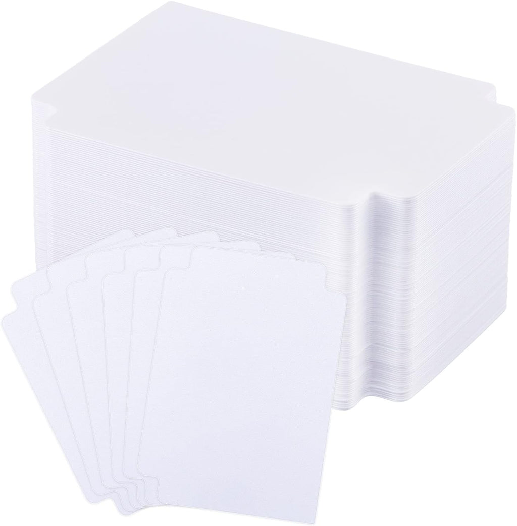 100 Pcs Card Dividers Plastic Tabs Compatible with TCG,White
