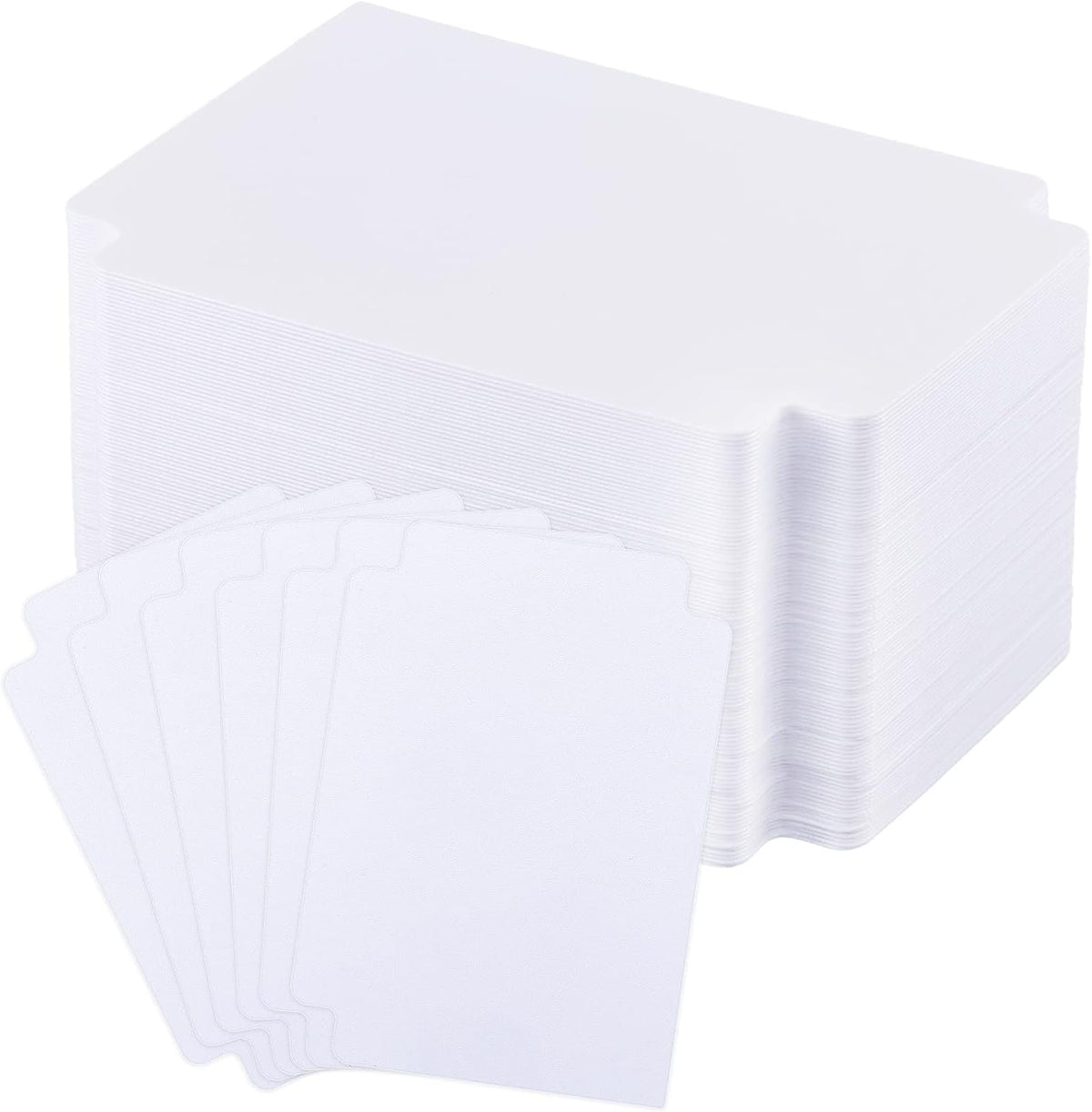 100 Pcs Card Dividers Plastic Tabs Compatible with TCG,White