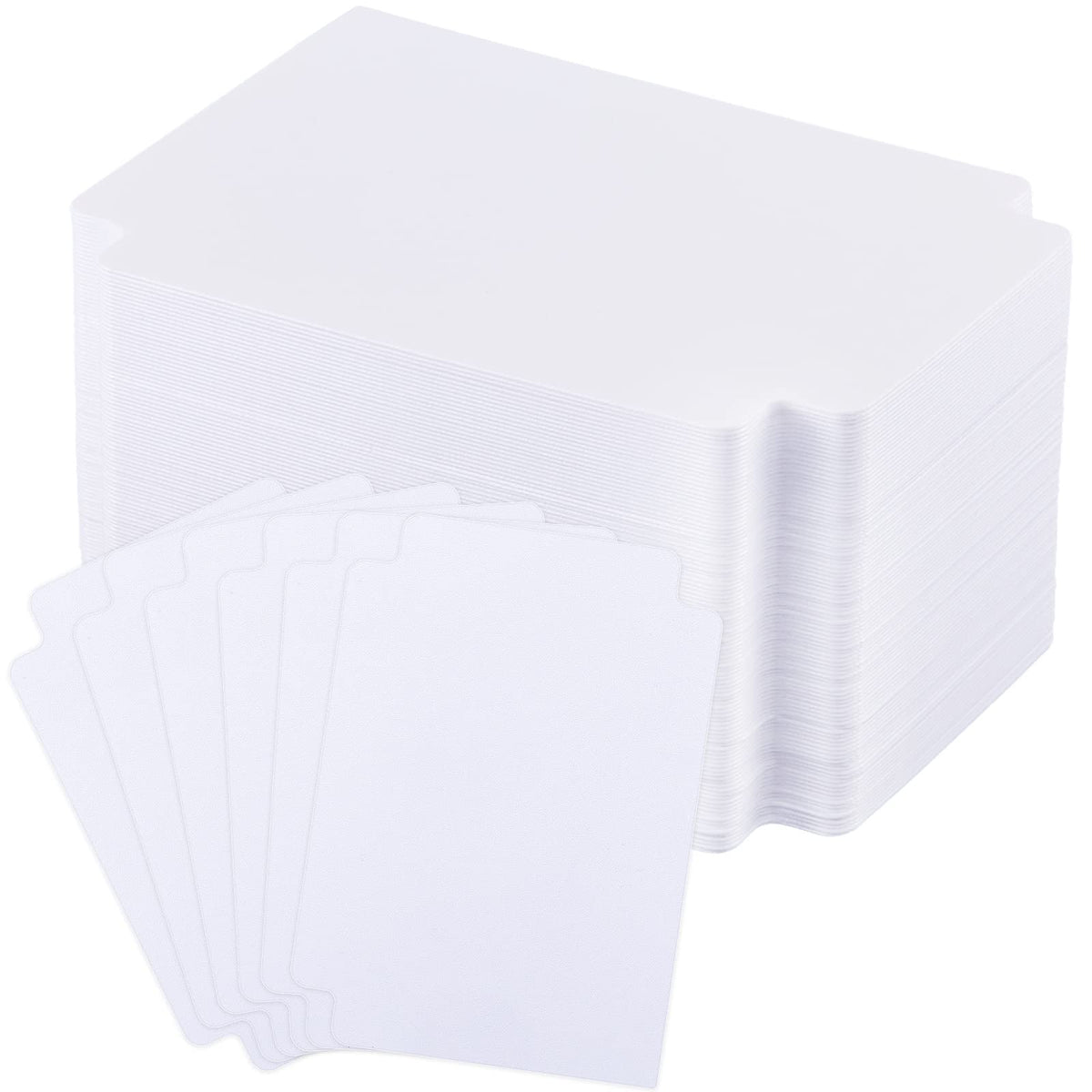 100 Pcs Card Dividers Plastic Tabs Compatible with TCG,White
