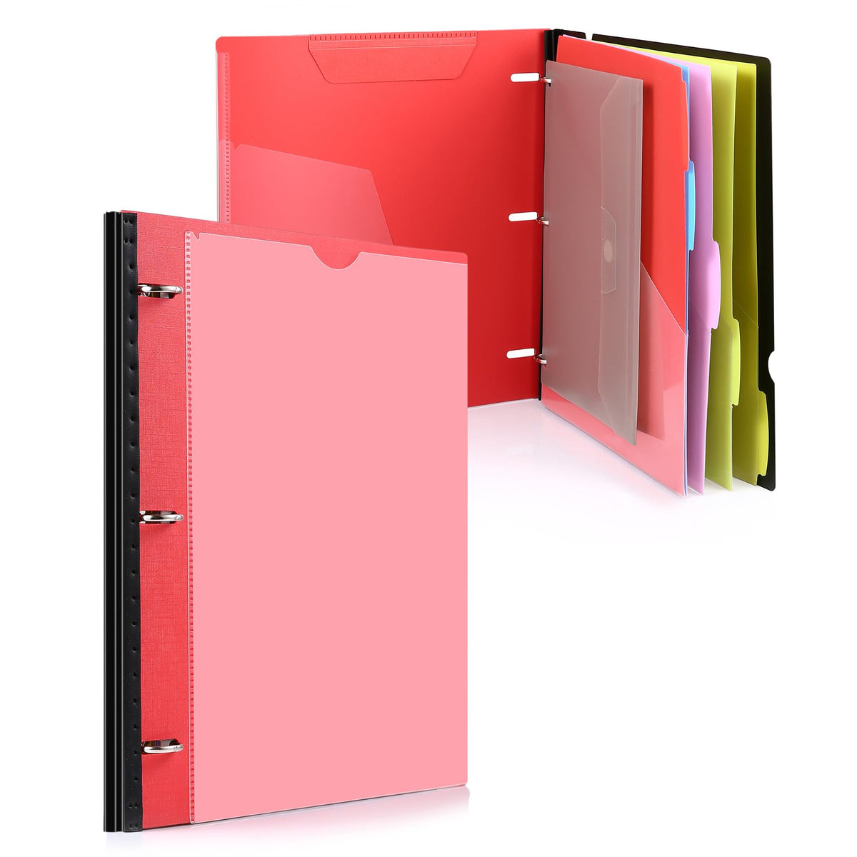 WOT I Telescoping Project Organizer, 1 Inch 3 Ring Binder, Black