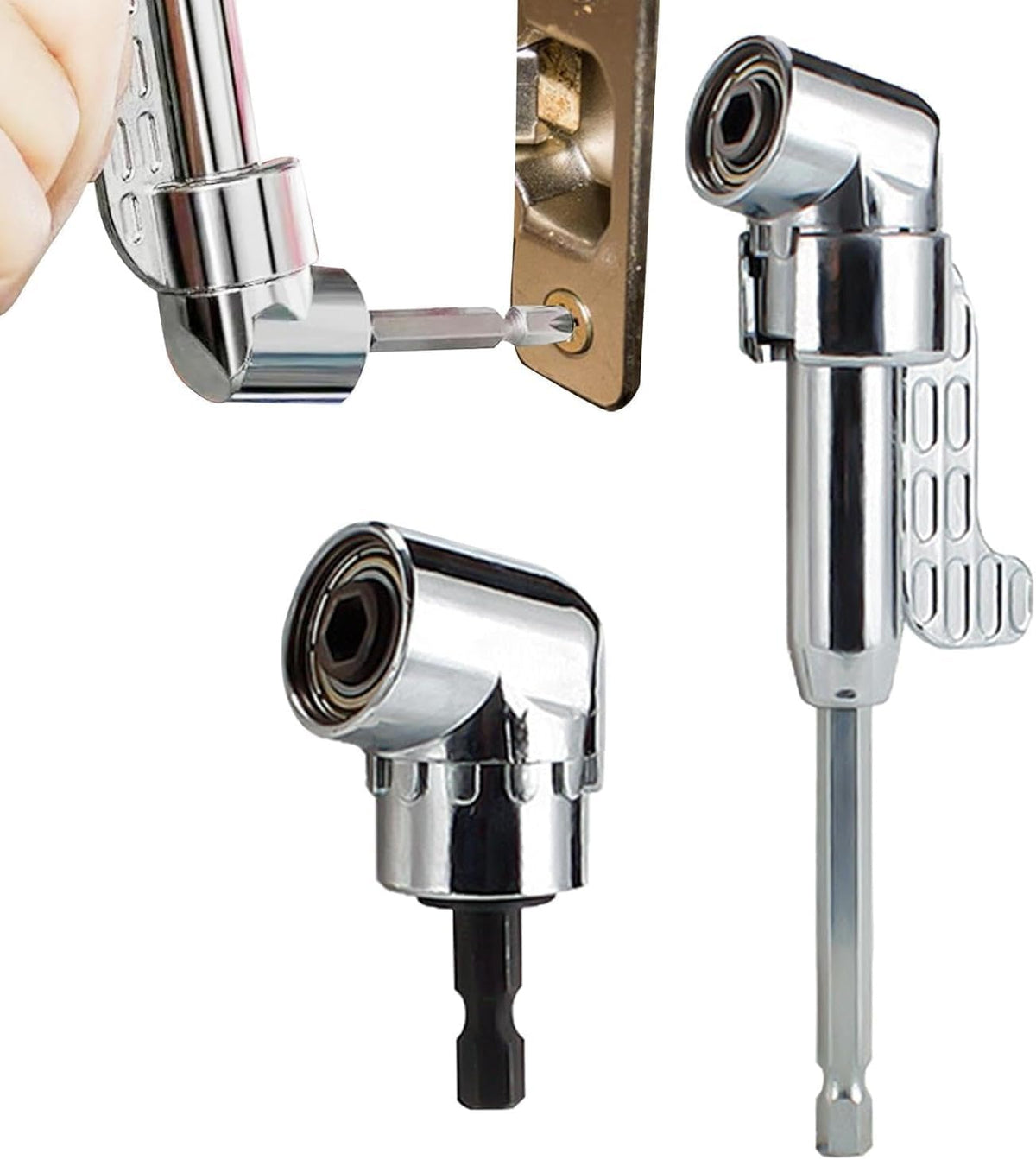 105 Degree Right Angle Drill Adapter,1/4" Hex Shank Driver Angle Drill Attachment