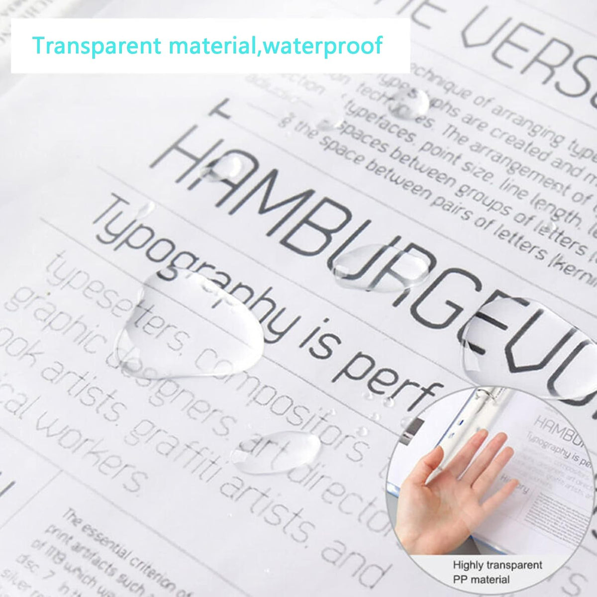 100 Pcs A4 Clear Document Folder, Clear Plastic File Folder Sleeves