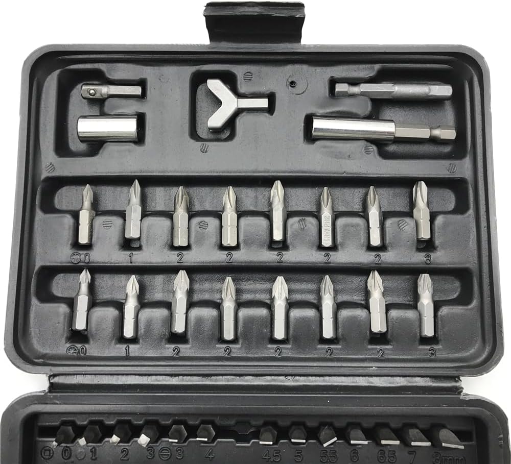 100pc Security Tamper Proof Bit Set, 6150 CR-V Steel, Sandblasted Finish, 1/4" Hex Shank