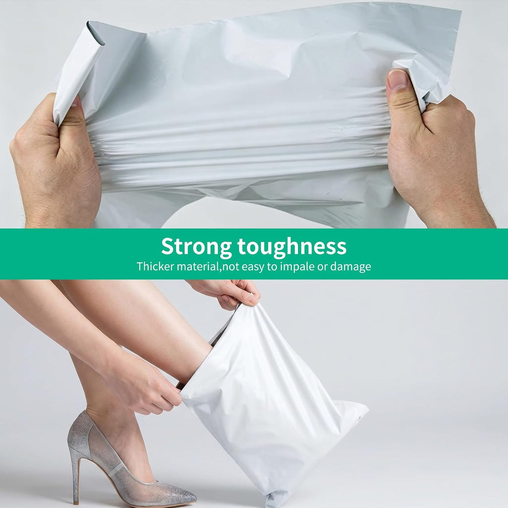 Poly Mailers 12x15.5" White Shipping Bags Self-Sealing Mailing Envelopes Waterproof and