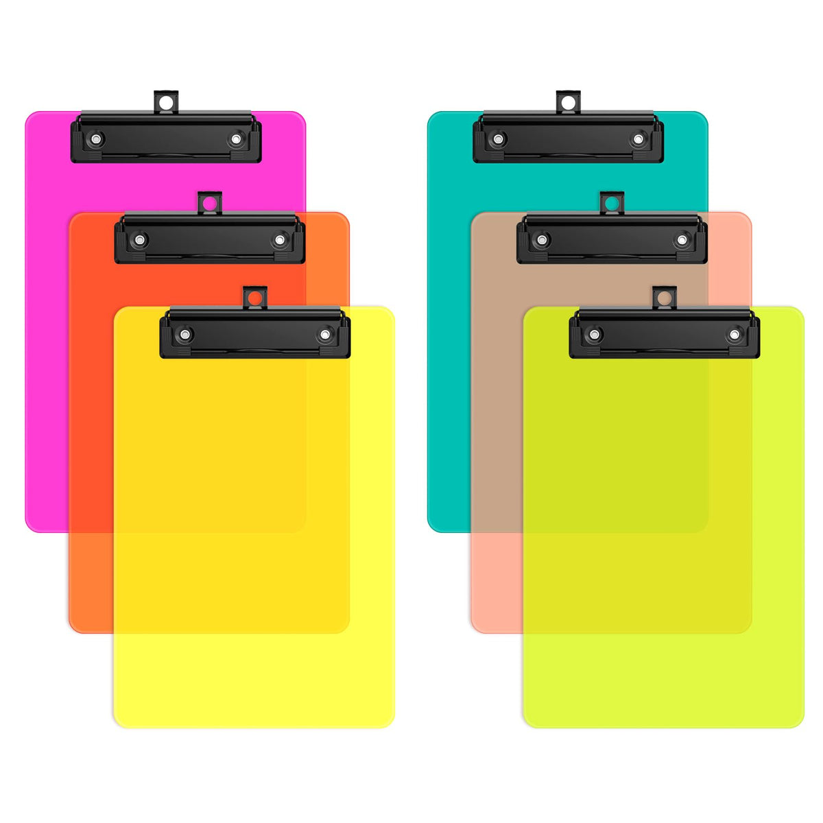 6 Pack Colorful Small Clipboard, A5 Mini Clip Board