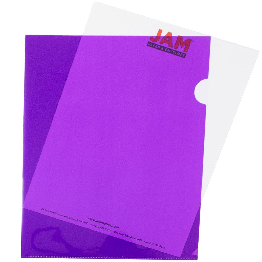 JAM PAPER Plastic Sleeves - Letter Sized - 9 x 11 1/2 - Clear Project Pockets - 12 Page
