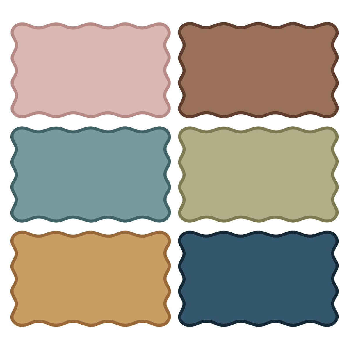 Whaline 120Pcs Muted Color Scalloped Index Cards, 3 x 5 Inch