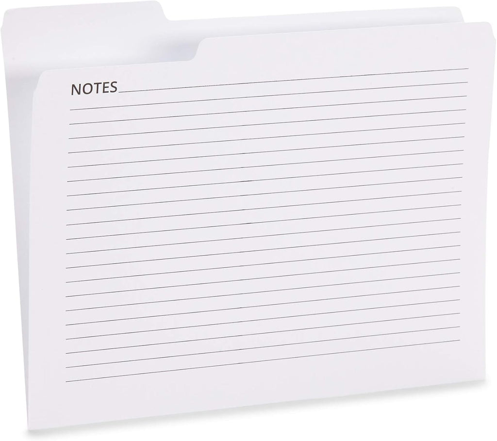 Blue Summit Supplies 25 Notes File Folders, Letter Size, 1/3 Cut, Assorted