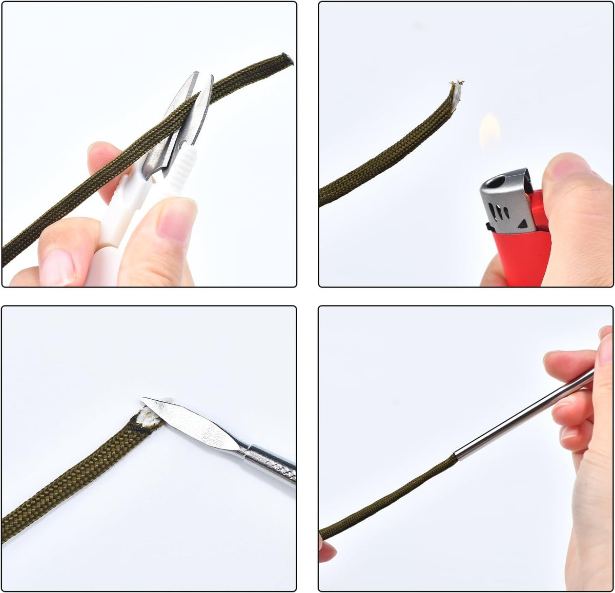 MONOBIN 12 Pcs Paracord FID Set Paracord Tools with Stainless Steel Knotter Marlinspike