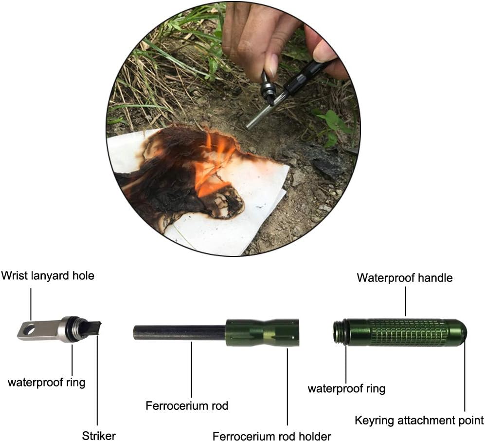 3PCS Ferro Rods - Compact Fire Starter Sticks with Scraper Striker Fire Steel Strikes