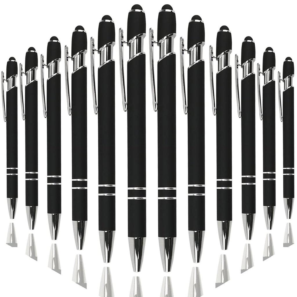 Oddmoal Ballpoint Pen with Stylus Tip, Soft Touch Click Metal Pen, 1.0mm Medium Point
