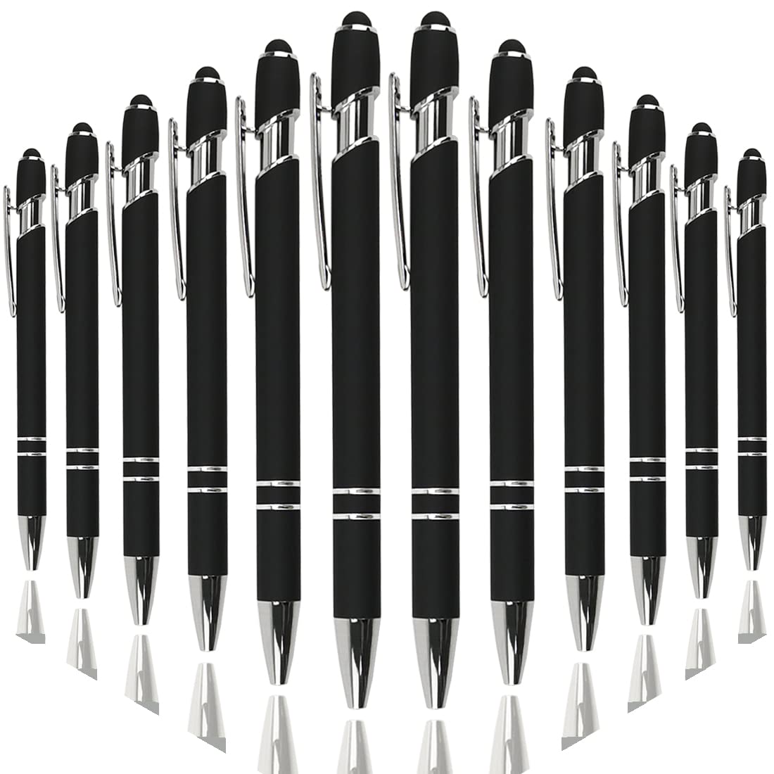Oddmoal Ballpoint Pen with Stylus Tip, Soft Touch Click Metal Pen, 1.0mm Medium Point