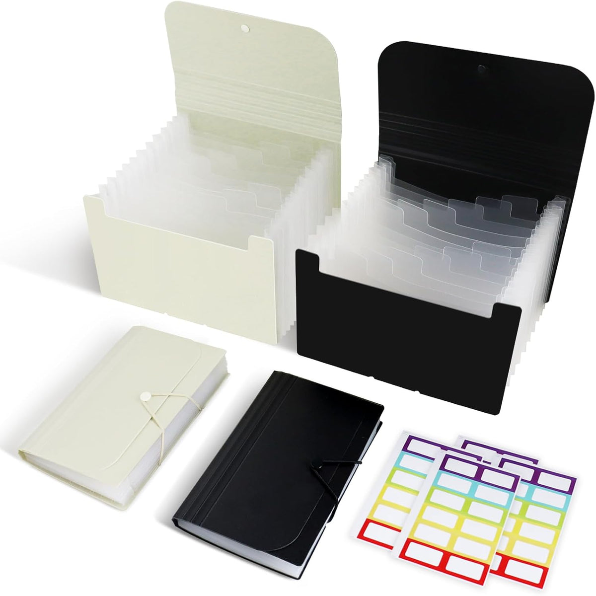 2 Pack 4x6 Inch Index Card Holder Box Organizer Case with Dividers